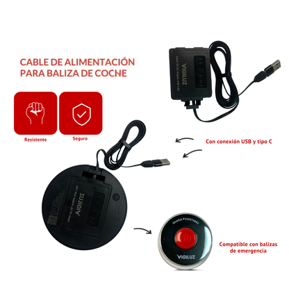 Batería recargable y pilas alcalinas 9V para luz de emergencia V16