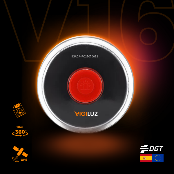 VIGILUZ V16 Beacon – Geolocable Emergency Light | DGT3.0 Approved